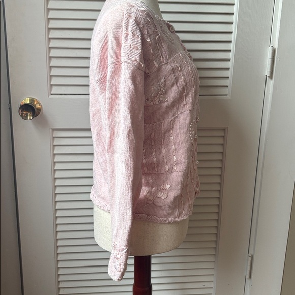 Work in progress by Gladies Bagley pink size medium ribbon sweater - Picture 7 of 9